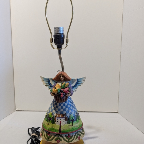 Jim Shore Lamp- Heartwood Creek- angel with vegetable basket 2004 - Picture 12 of 14